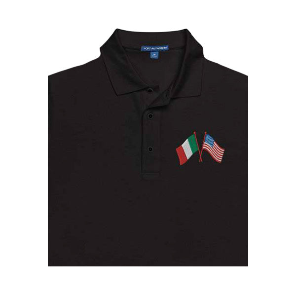 Italian American Cross Flag Embroidered Polo – Hardcore Italians