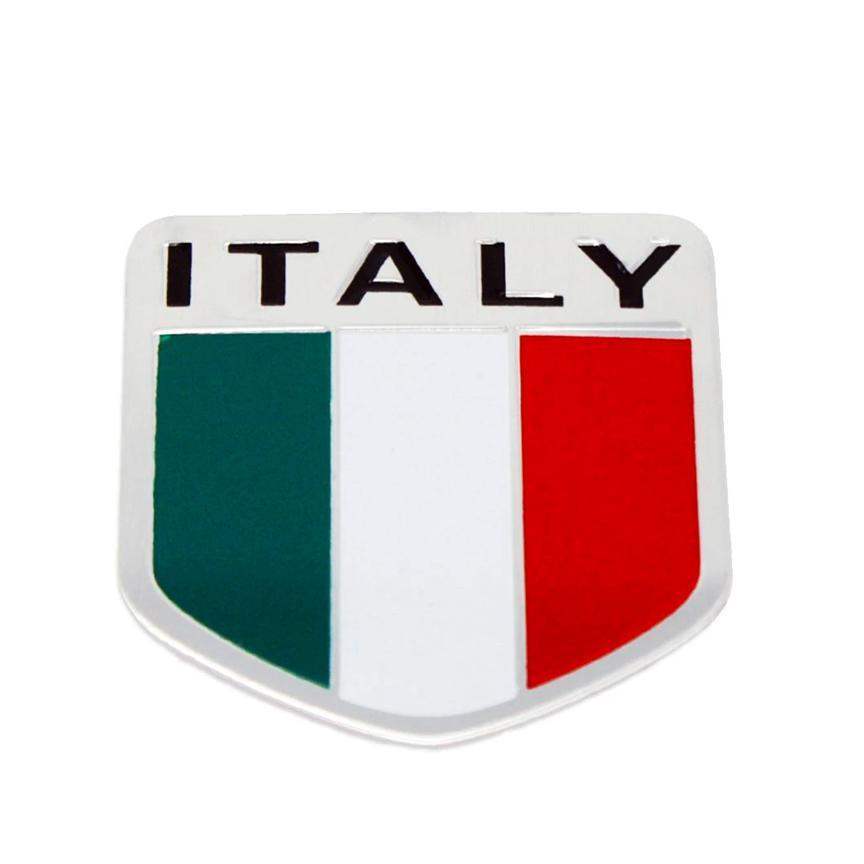 thumbnail image 2 of Italy Flag Car Accessory Set - 5 Pc Aluminum Alloy Sticker, Keychain & Tire Valve Caps 2 of 9