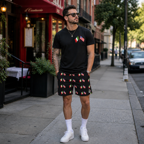 Italian-American Cross Flag Matching Set