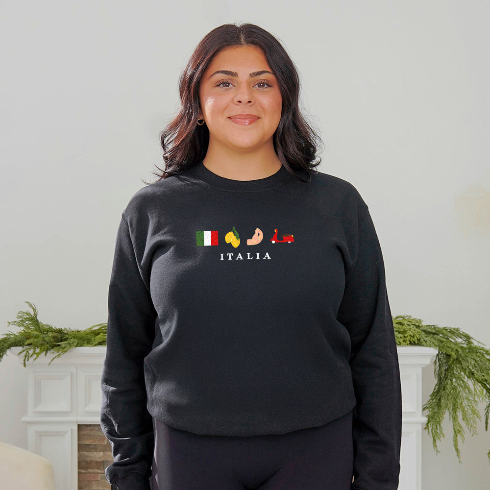 Italia Embroidered Crewneck
