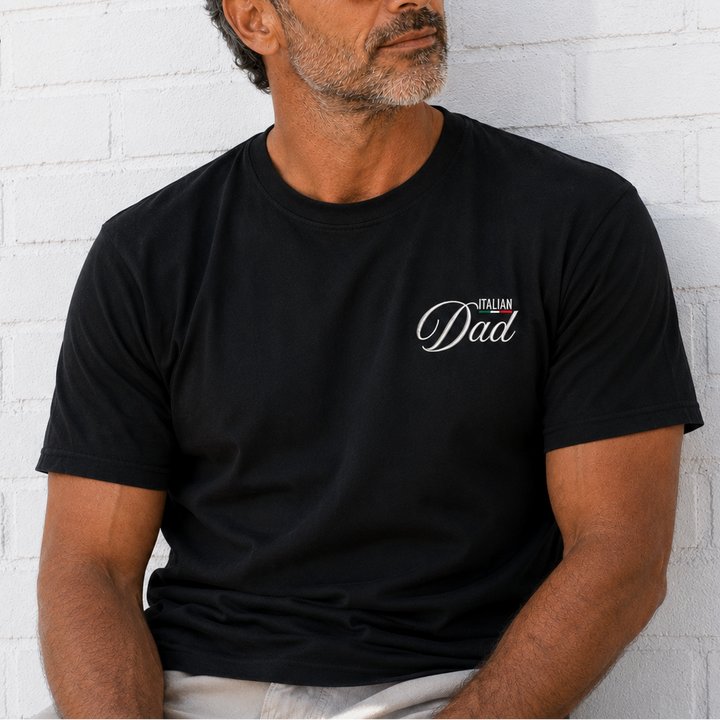 Italian Dad Flag Embroidered Tee