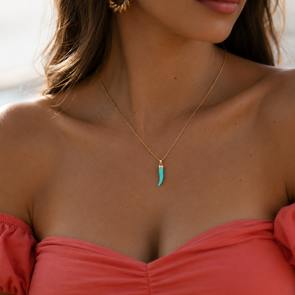 Turquoise Cornicello Necklace