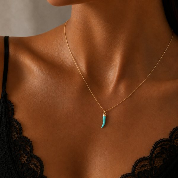 Turquoise Cornicello Necklace