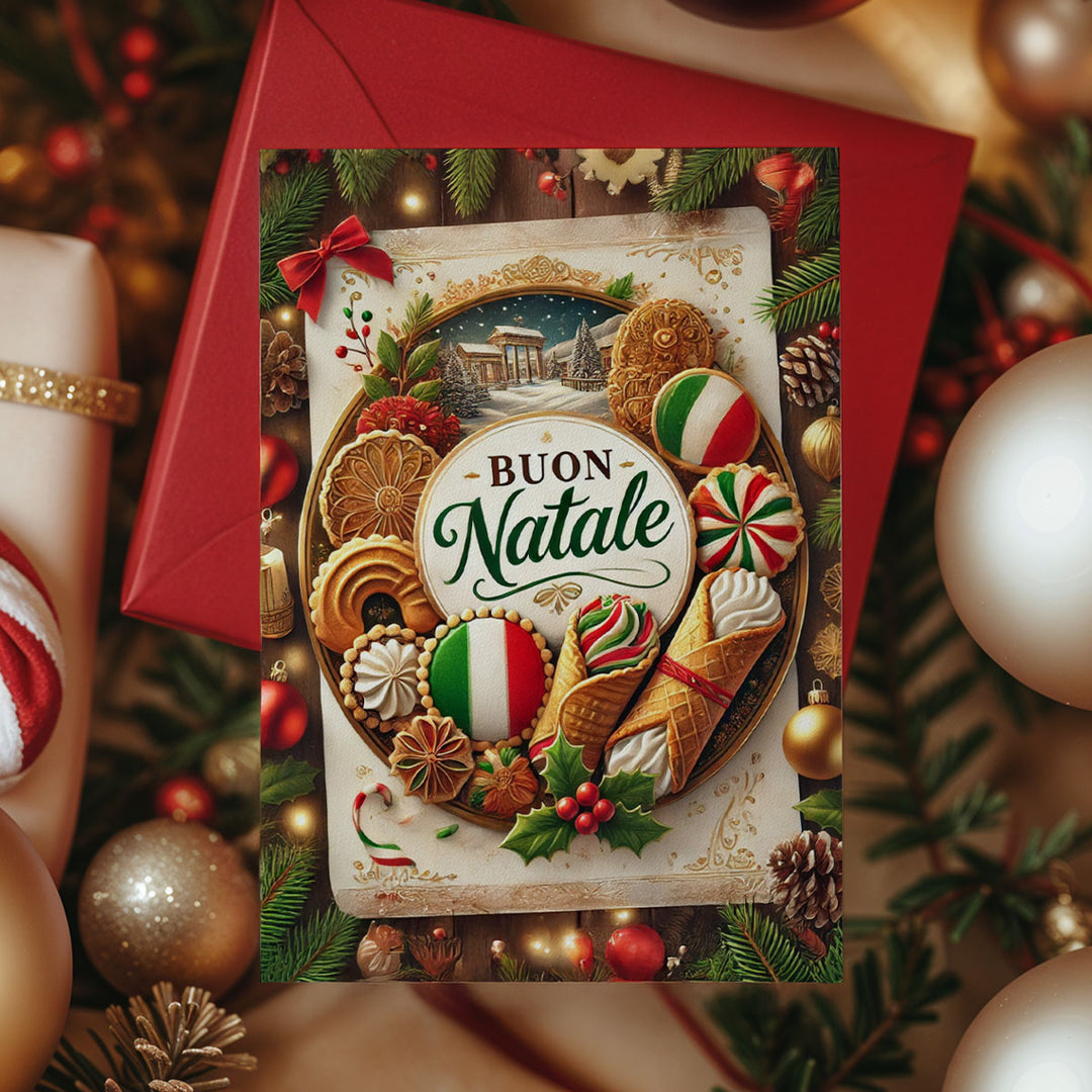 Buon Natale Cookies Folded Greeting Card