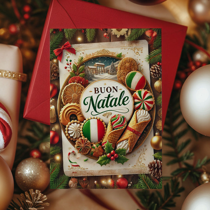 Buon Natale Cookies Folded Greeting Card