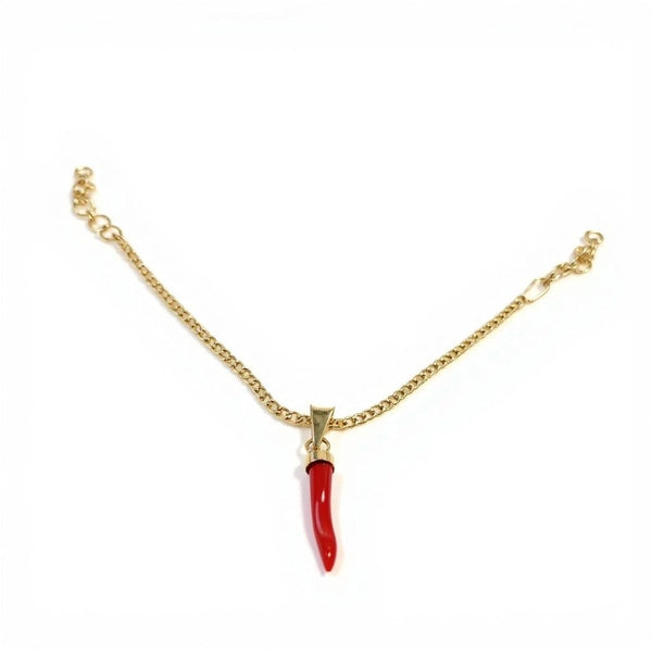 Red Coral Cornicello Bracelet