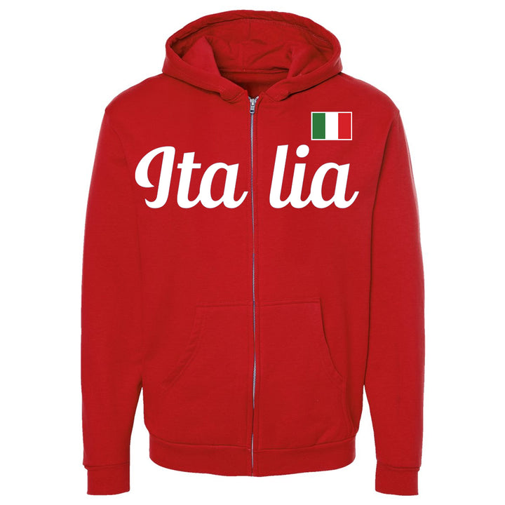 Italia Full-Zip Hoodie - Red