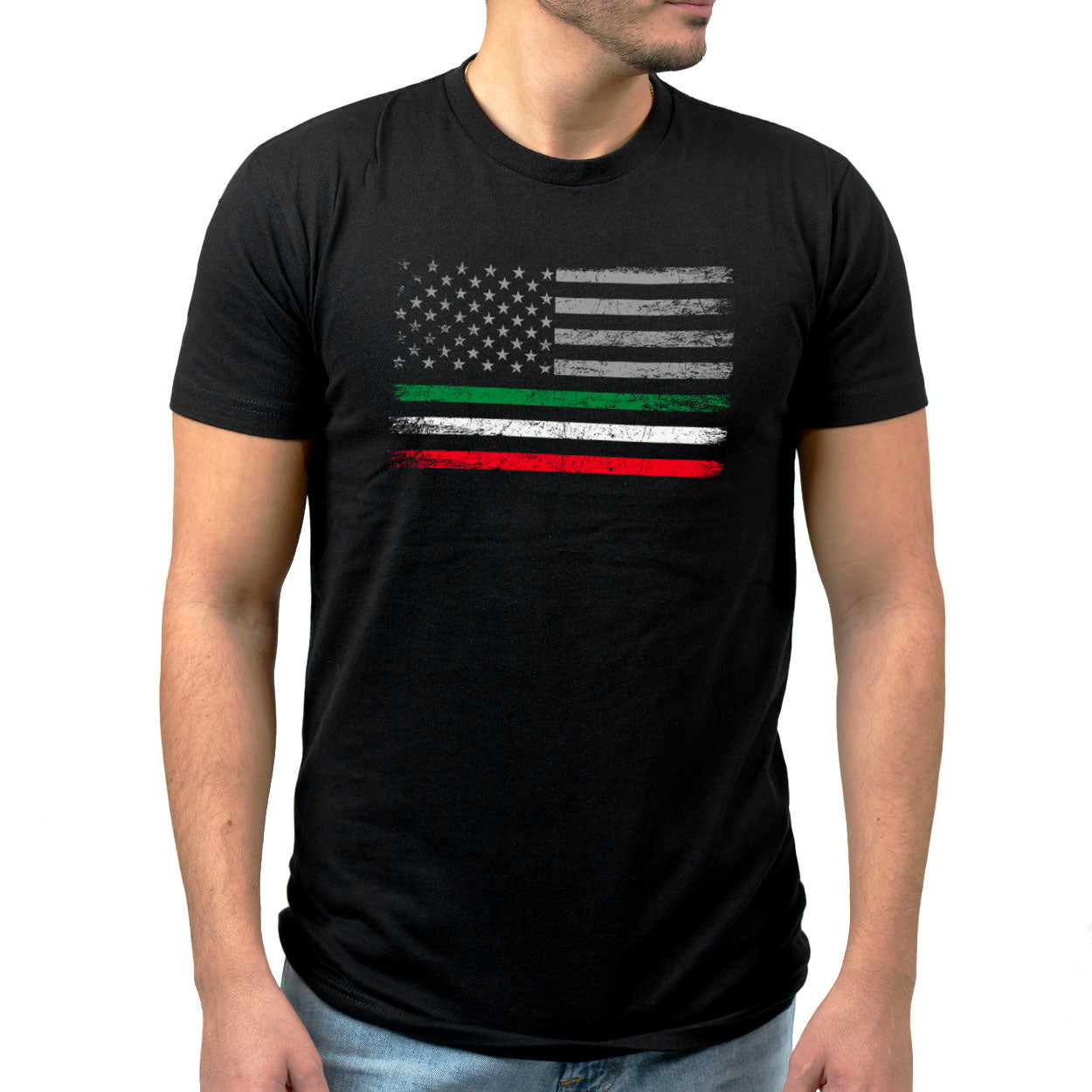Maglietta con bandiera italo-americana
