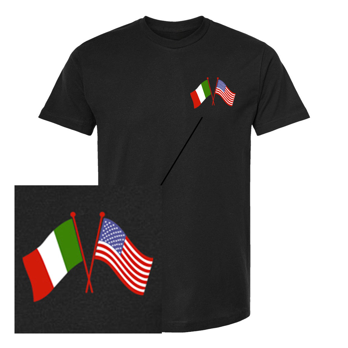 Italian American Cross Flag Tee