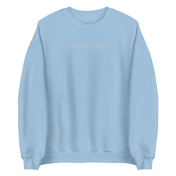 Italian Boy Mom Embroidered Crewneck