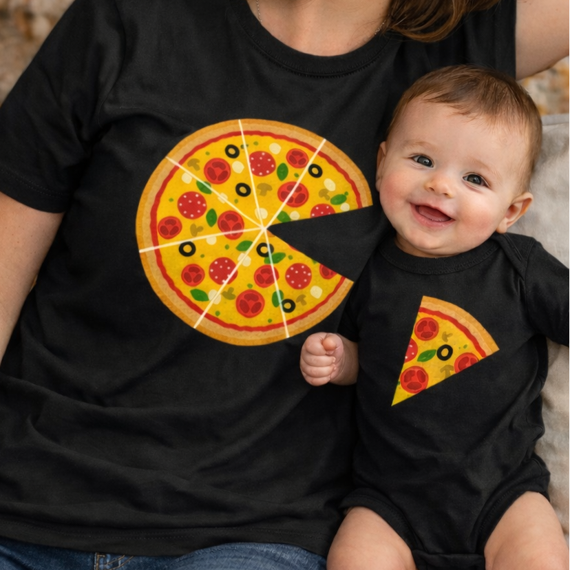 Pizza Tee and Onesie