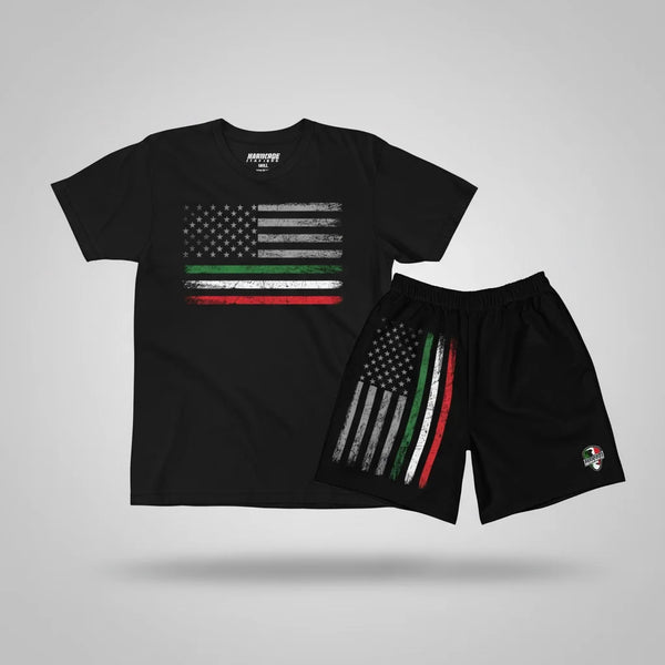Italian-American Flag Tee & Shorts Bundle