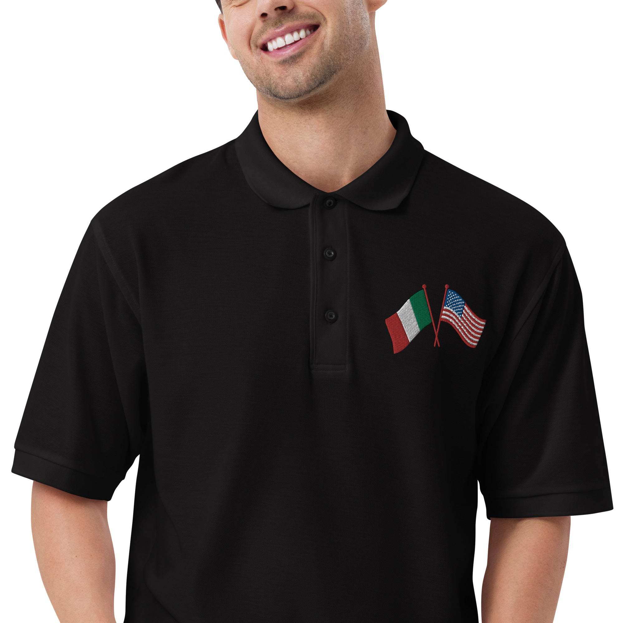 Italian American Cross Flag Embroidered Polo – Hardcore Italians