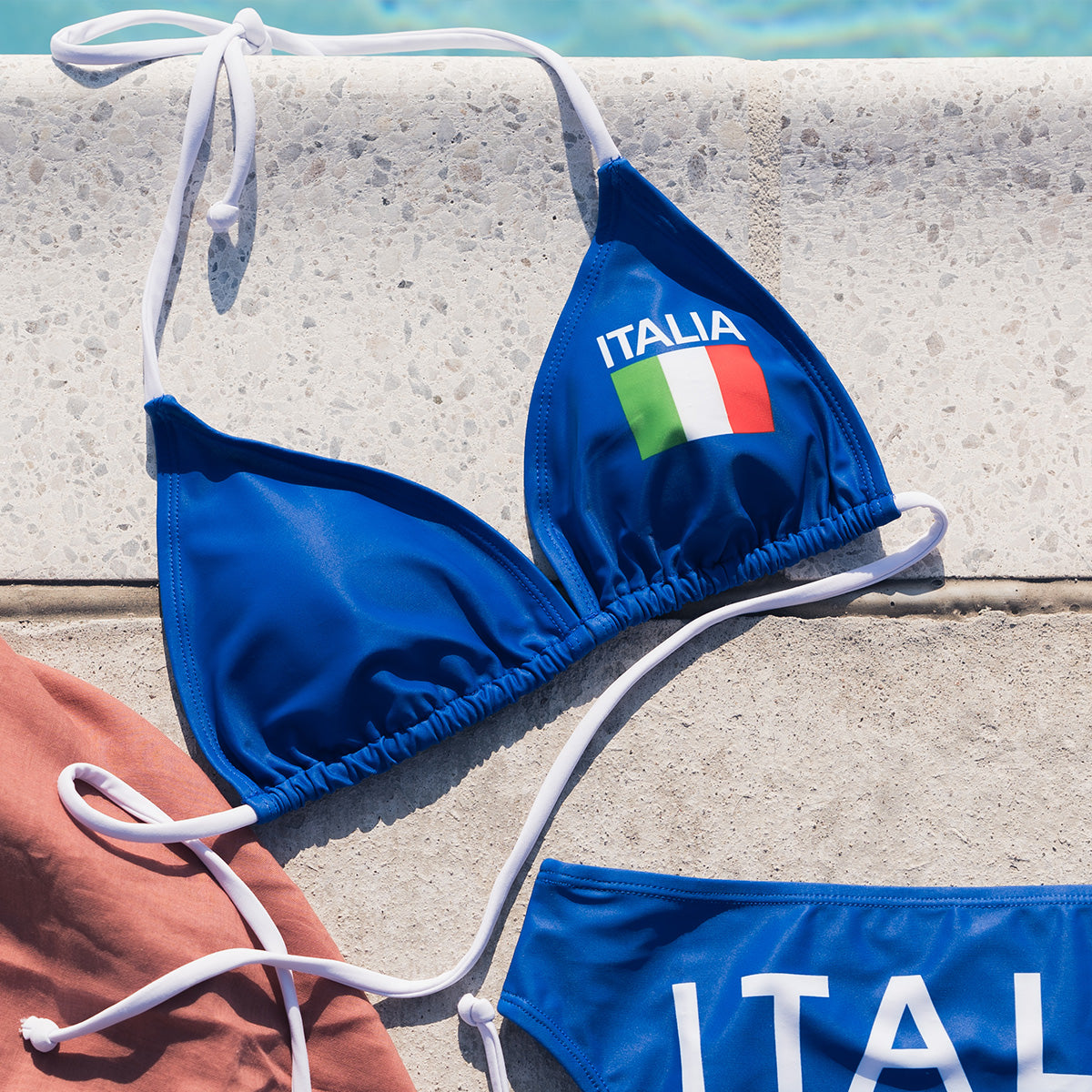 Top bikini Italia (blu) 