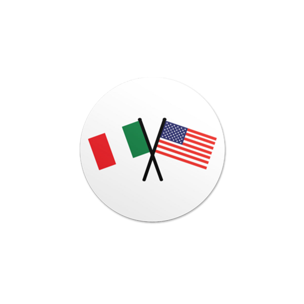 Italian-American Flags Button