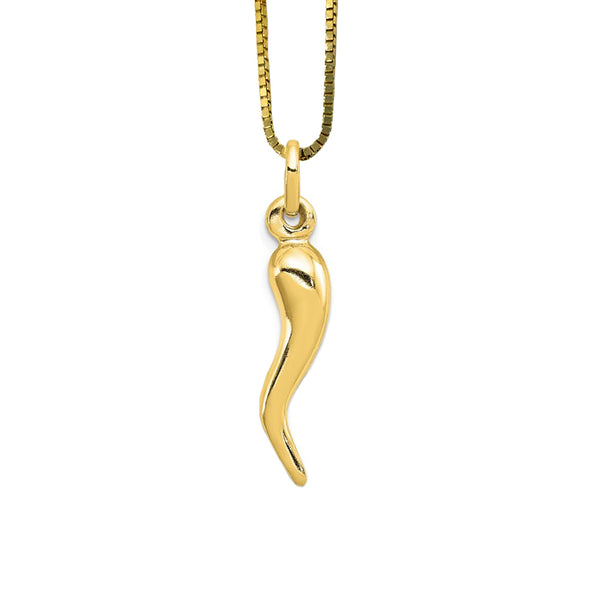 Italian Horn Pendant in Gold – DelBrenna