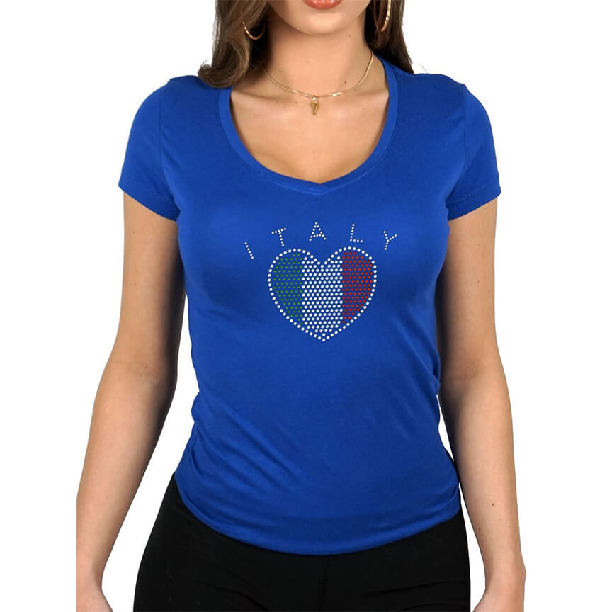 T-shirt da donna con cuore italiano